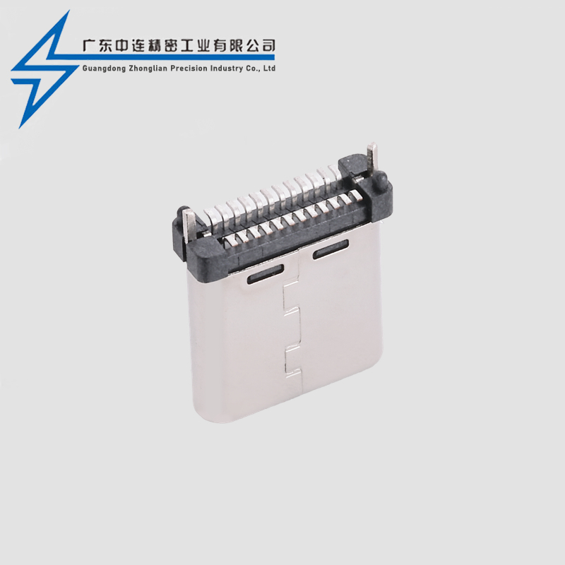 TYPE C公头24P立贴9.0H三支脚
