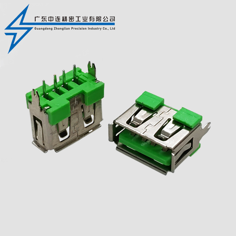 AF180度直插短体10.0卷边绿胶