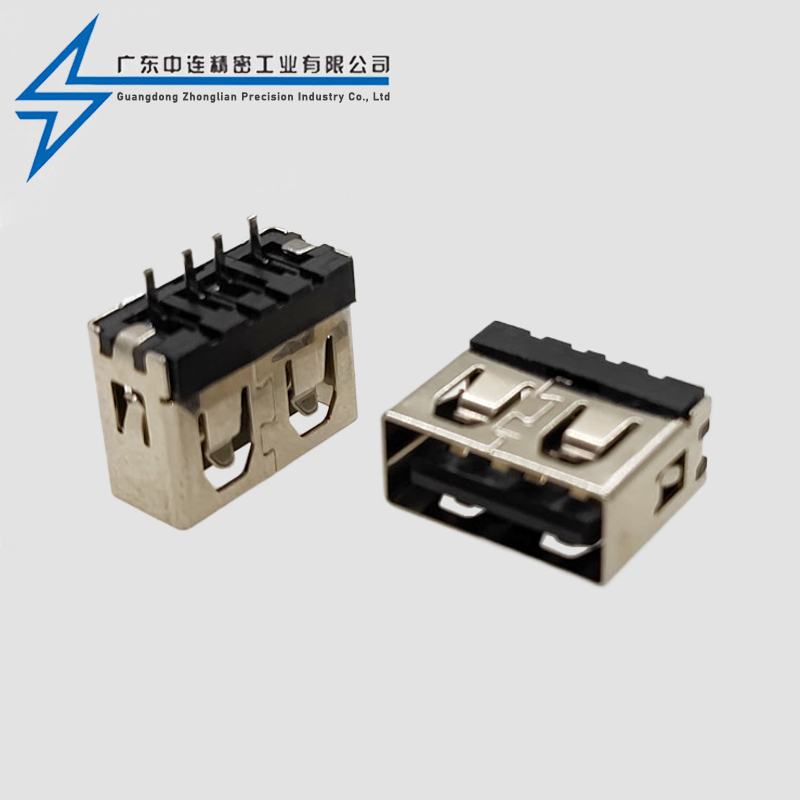 AF180度直插短体10.0卷边无脚