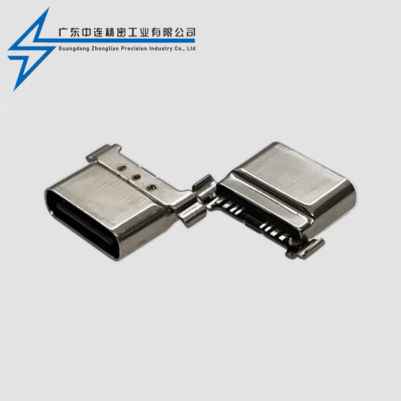 TYPE C母座8P沉板两脚 拉伸壳