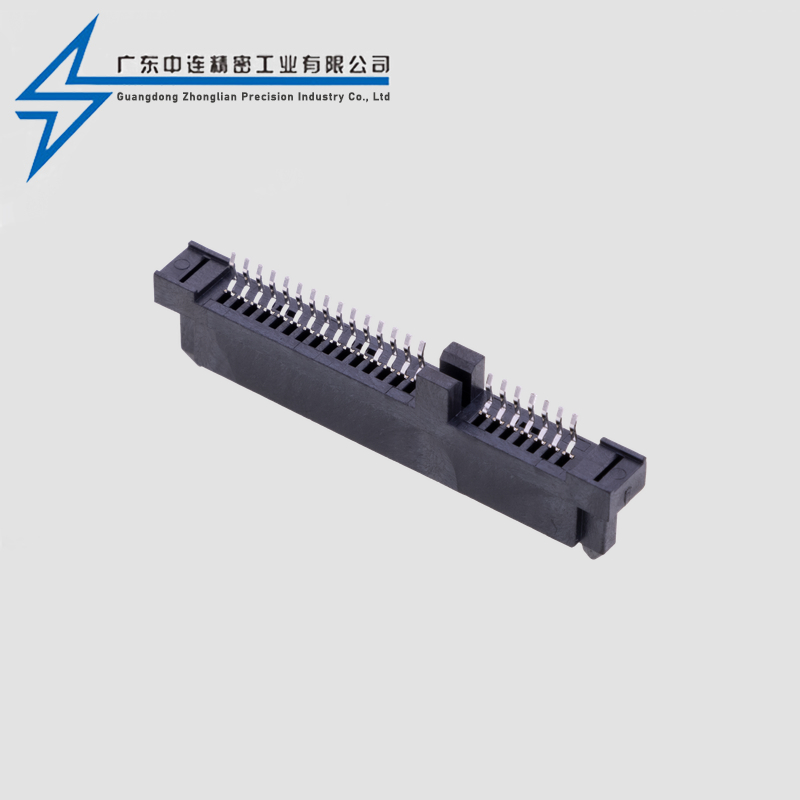 SATA7+15PH8.0单边夹板1.2mm端长2.7LCP黑色