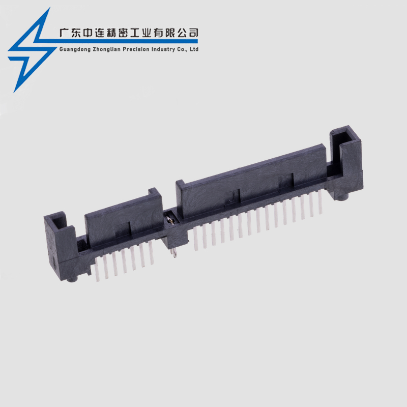 SATA7+15P大小柱子单排180度公座带鱼叉
