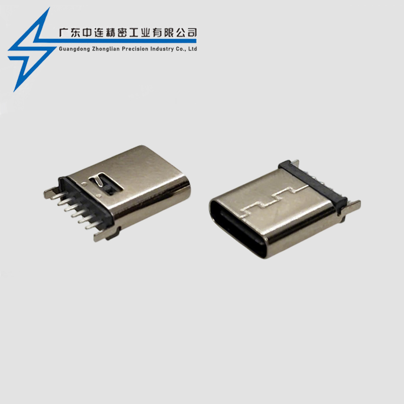 TYPE C母座6P立插10.0H