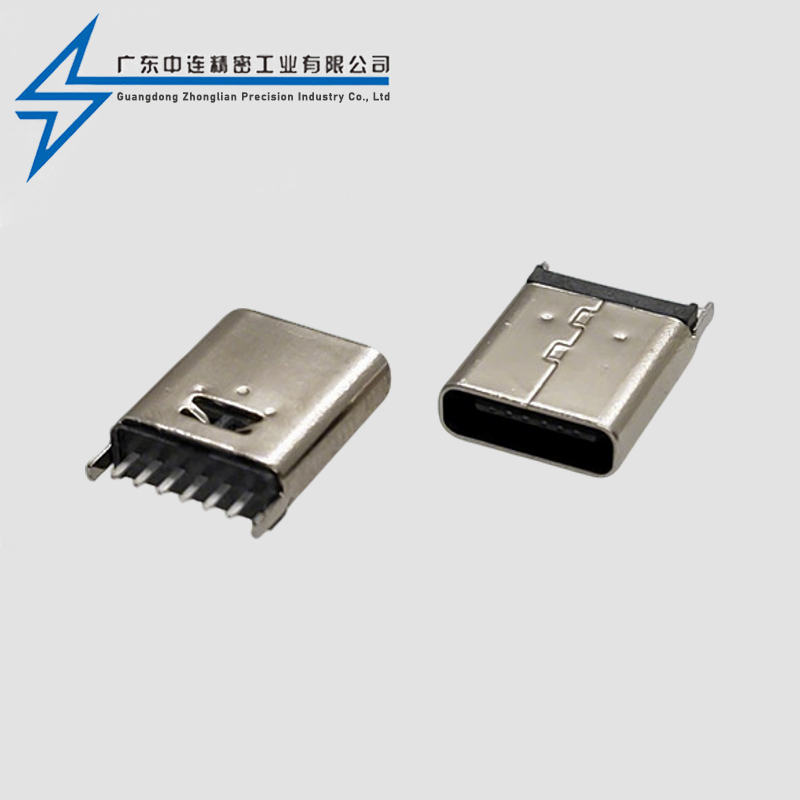 TYPE C母座6P立插10.5H
