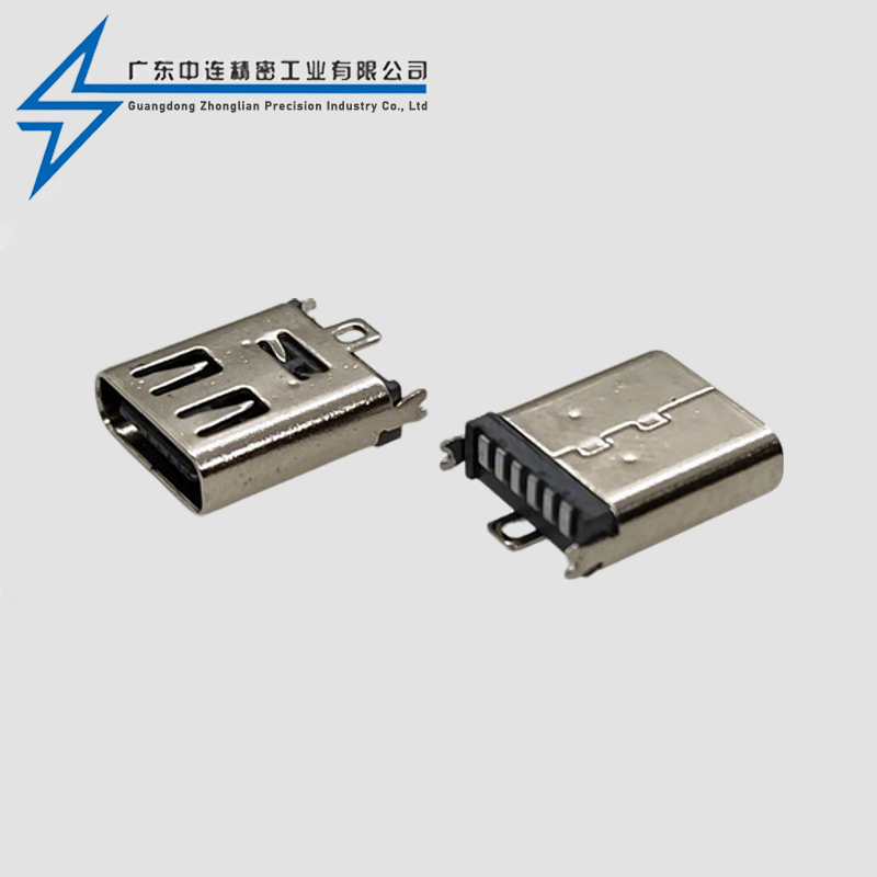 TYPE C母座6P立贴10.0H