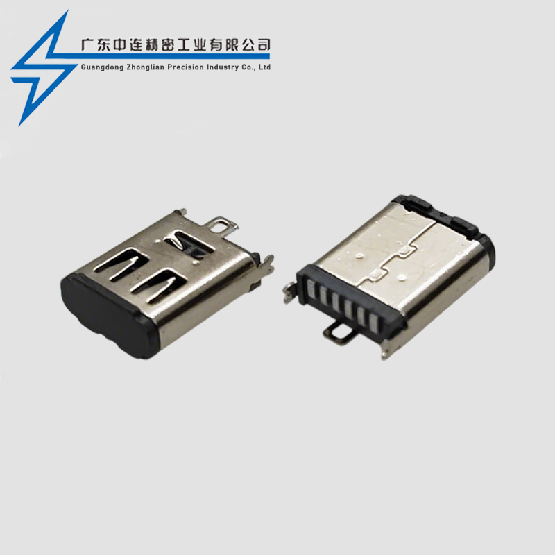 TYPE C母座6P立贴10.0H