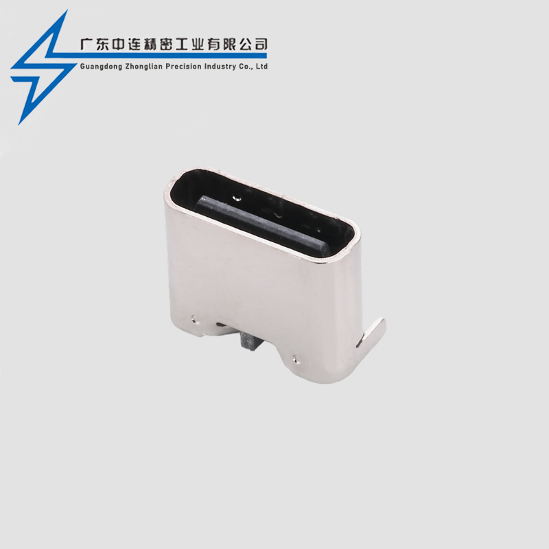 TYPE C母座6P板上SMT后两脚