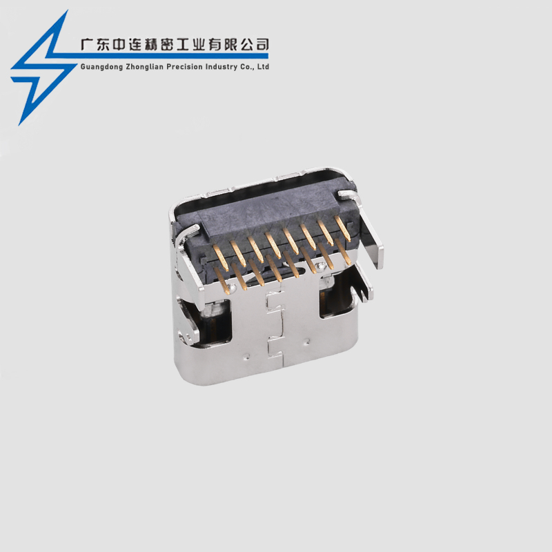 TYPE C母座16P板上全插