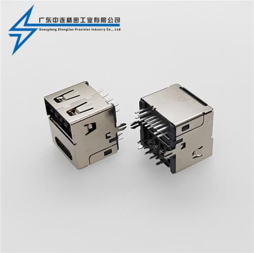 ZL-236 TYPE C母座14P+USB 2.0母座双层二合一