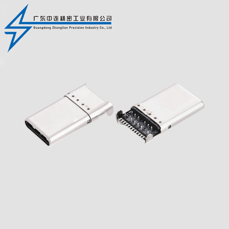 TYPE C公头24P沉板前插后贴14.45 拉伸