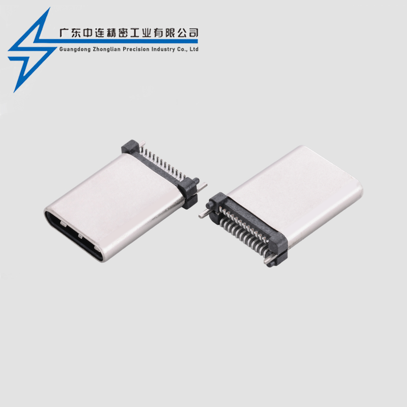 TYPE C公头24P立贴9.0H四支脚