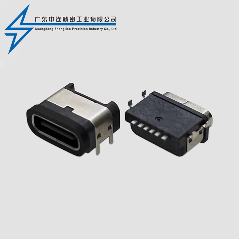 TYPE C母座6P沉板四脚 防水款