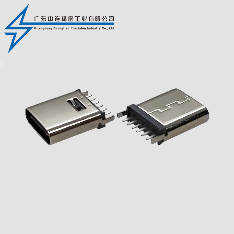 TYPE C母座6P立插10.0H