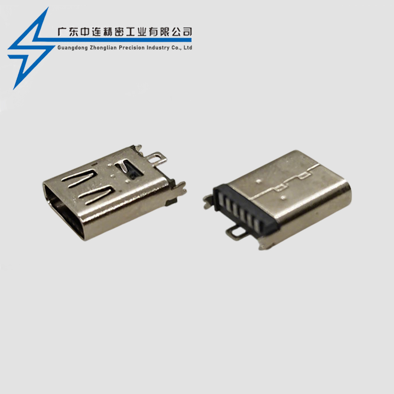 TYPE C母座6P立贴10.5H